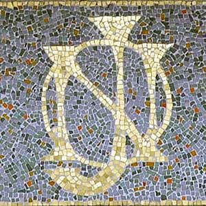 mosaique avec smalts en or