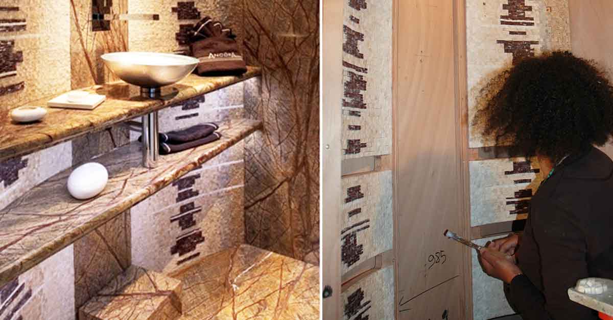 Salle de bain moderne en mosaique