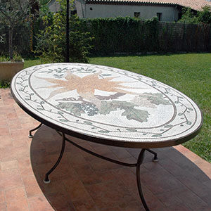 plateau de table mosaique de style provencal