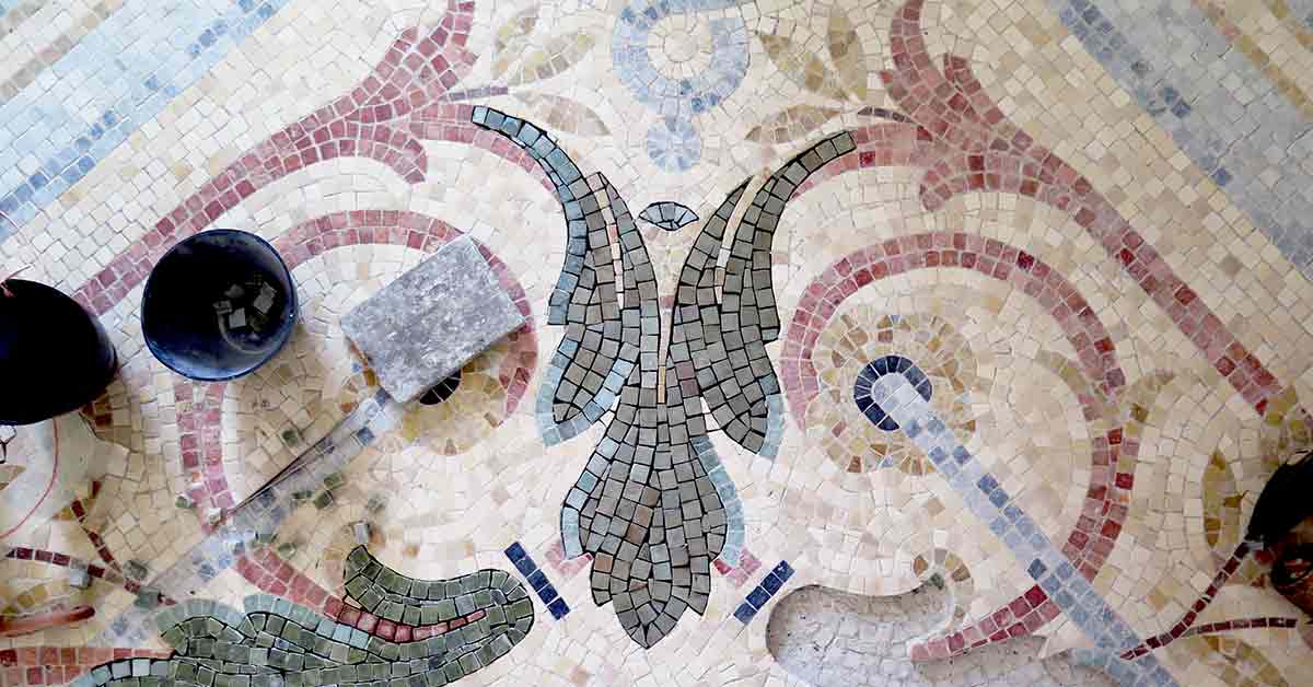 Restauration de mosaique Belle Epoque