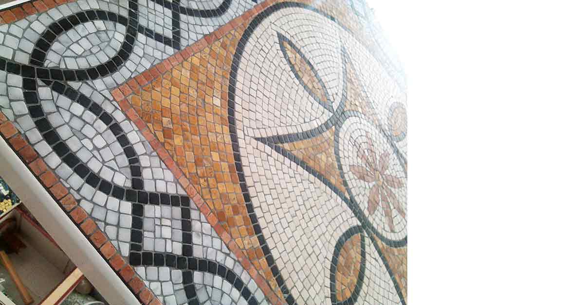 Mosaique gréco-romaine marbre poli