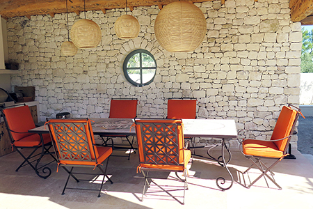table fer forgé et mosaique