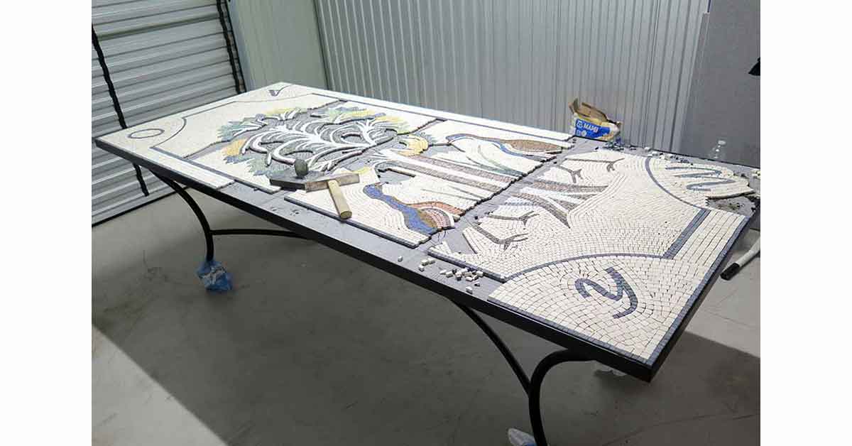 Table en pierre de jardin