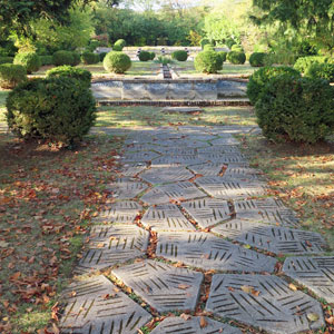 pavement mosaique dans jardin art déco