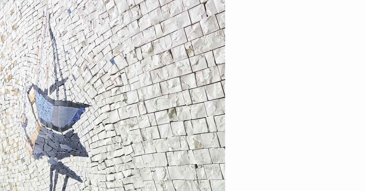 Décoration hall de résidence en mosaique