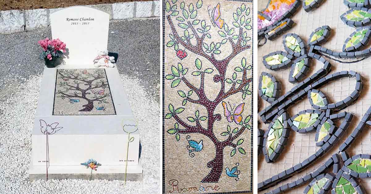 Mosaique pour pierre tombale
