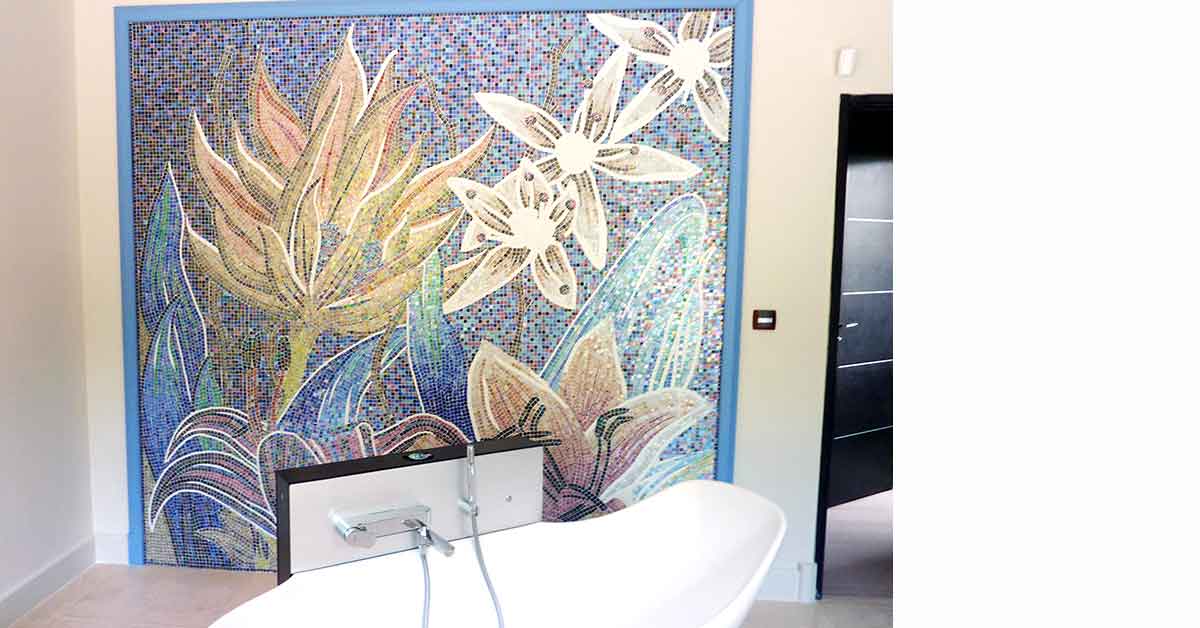 Salle de bain mosaique moderne